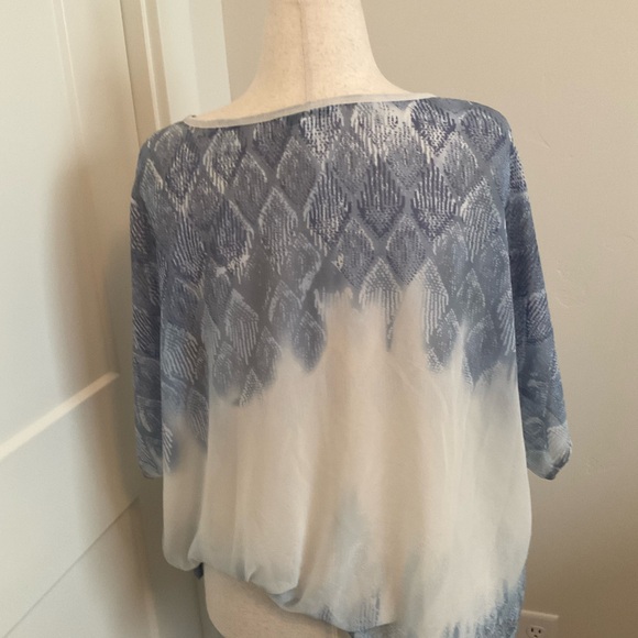 CAbi Blue and White Patterned Blouse - Picture 2 of 3